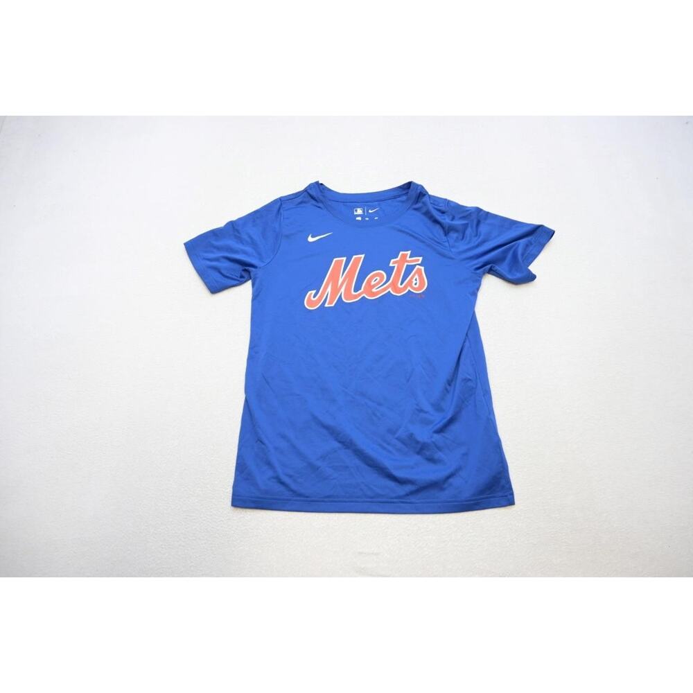 Nike Gym Shirt Dri‎ Fit MLB New York Mets Blue Athletic Tee Boys Size XL